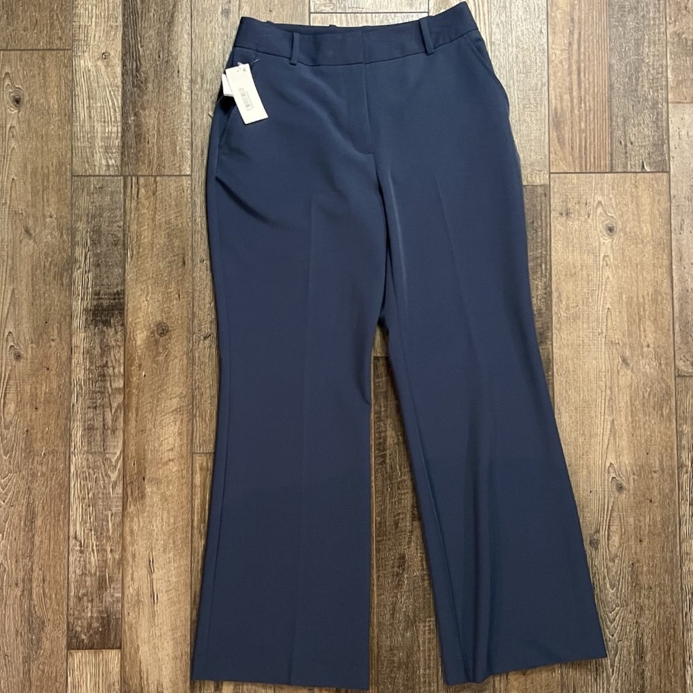 NWT Worthington Curvy Fit Perfect Trouser Blue Straight Leg Dress Pants Size 2P